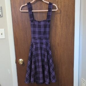 Hell Bunny Purple Applied Apron Dress